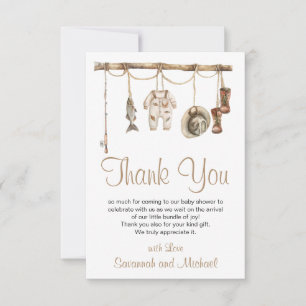 A Little Fisherman Is On The Way Baby Shower Thank You Card