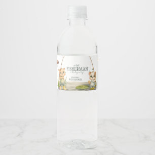 A Little Fisherman Is Reeling in Joy Baby Shower Water Bottle Label