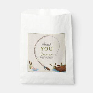 A Little Fisherman Thank You Script Baby Shower Favor Bag