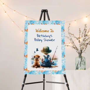 A Little Fisherman   Welcome to Boy's Baby Shower Foam Board