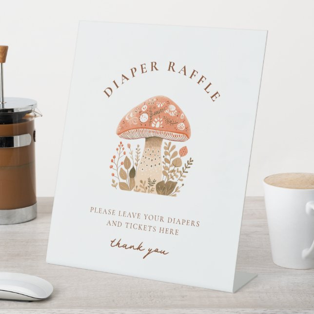 A Little Fun Guy Mushroom Baby Shower  Pedestal Sign (In SItu)