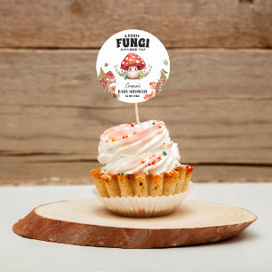 a Little Fungi Mushroom Butterfly Moth Baby Shower Classic Round Sticker