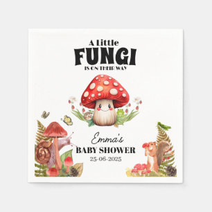 a Little Fungi Mushroom Butterfly Moth Baby Shower Napkins