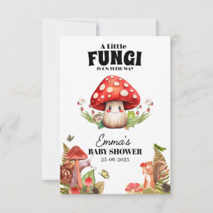 a Little Fungi Mushroom Butterfly Moth Baby Shower Thank You Card
