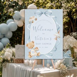 A Little Gentleman Blue Boy Bear Baby Foam Boards