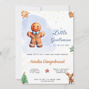 A Little Gentleman Is On His Way Baby Shower Invitation