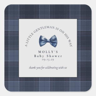 A Little Gentleman is on his way Baby Shower  Square Sticker