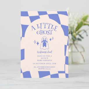 A Little ghost retro halloween baby shower Invitation