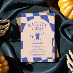 A Little ghost retro halloween baby shower Invitation