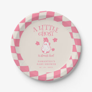 A Little ghost retro halloween baby shower Paper Plates