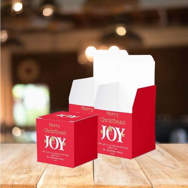 A Little Gift For You Cute Red Merry Christmas Favor Boxes (Give a little joy this holiday season. These are some of the cutest we've ever seen.)