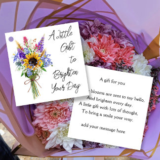 A Little Gift to Brighten Your Day | Floral Gift E Favor Tags