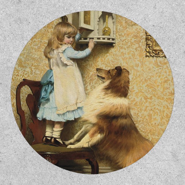 A Little Girl and Her Sheltie by Burton Barber Patch (Front)