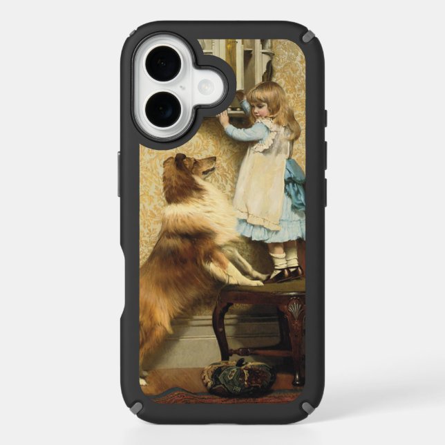A Little Girl and Her Sheltie by Burton Barber Speck iPhone Case (Front)