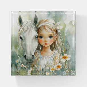 A Little Girl with a Horse Paperweight