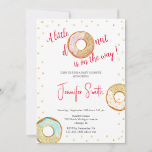 A Little golden donut baby shower invitation
