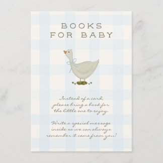 A Little Goose Boy Baby Shower Books for Baby Enclosure Card