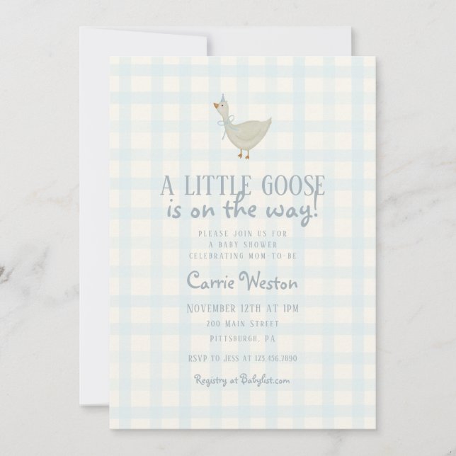 A Little Goose Boy Baby Shower Invitation (Front)