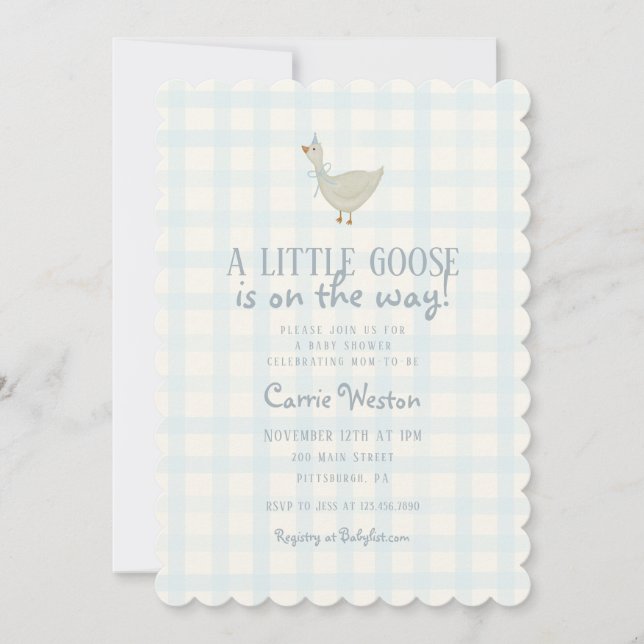 A Little Goose Boy Baby Shower Invitation (Front)