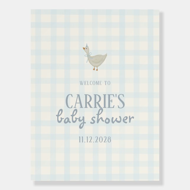 A Little Goose Boy Baby Shower Welcome Sign (Front)