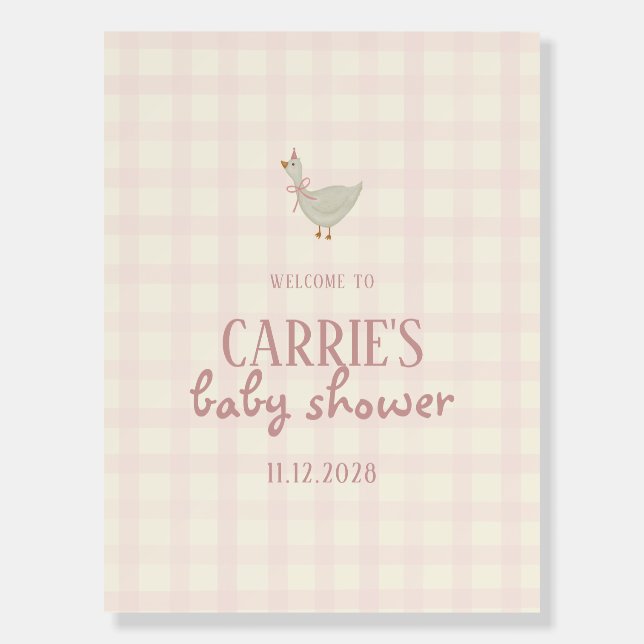 A Little Goose Girl Baby Shower Welcome Sign (Front)