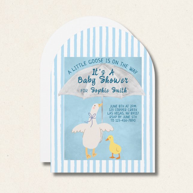 A Little Goose Is On The Way It's A Baby Shower  Invitation (Creator Uploaded)