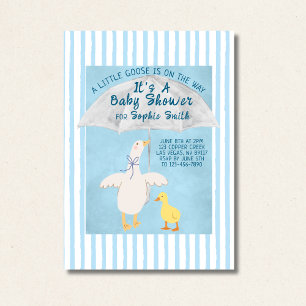 A Little Goose Is On The Way Storybook Baby Shower Invitation