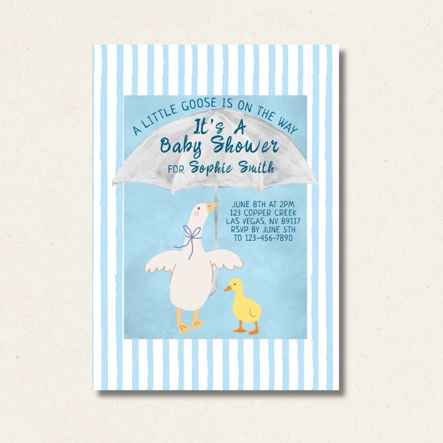 A Little Goose Is On The Way Storybook Baby Shower Invitation (Creator Uploaded)