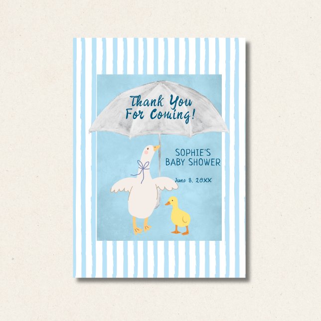 A Little Goose Is On The Way Storybook Baby Shower Thank You Card (Creator Uploaded)