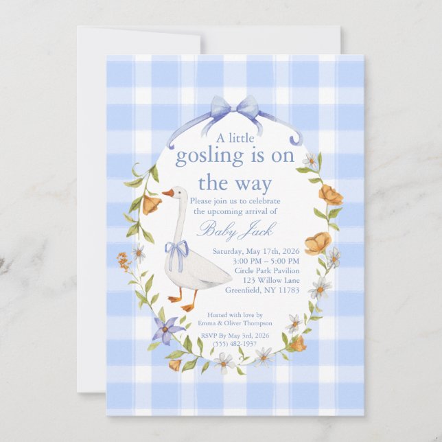 A little gosling blue invitation (Front)