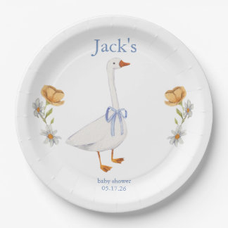 a little gosling is on the way paper plates