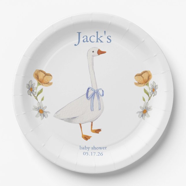 a little gosling is on the way paper plates (Front)