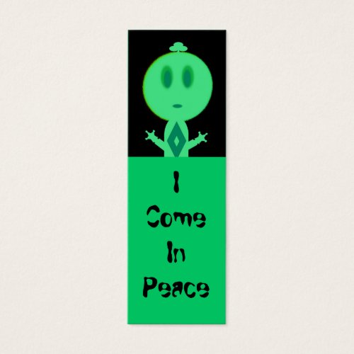 A Little Green Man, Mini Bookmarks Business Card Templates
