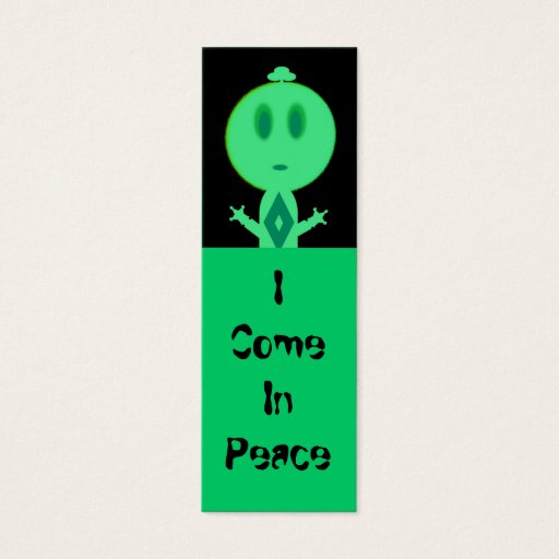 Customizable A Little Green Man, Mini Bookmarks Business Card Templates