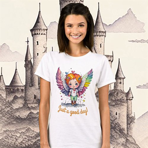 A little happy boy little angel ginger hair  T_Shirt