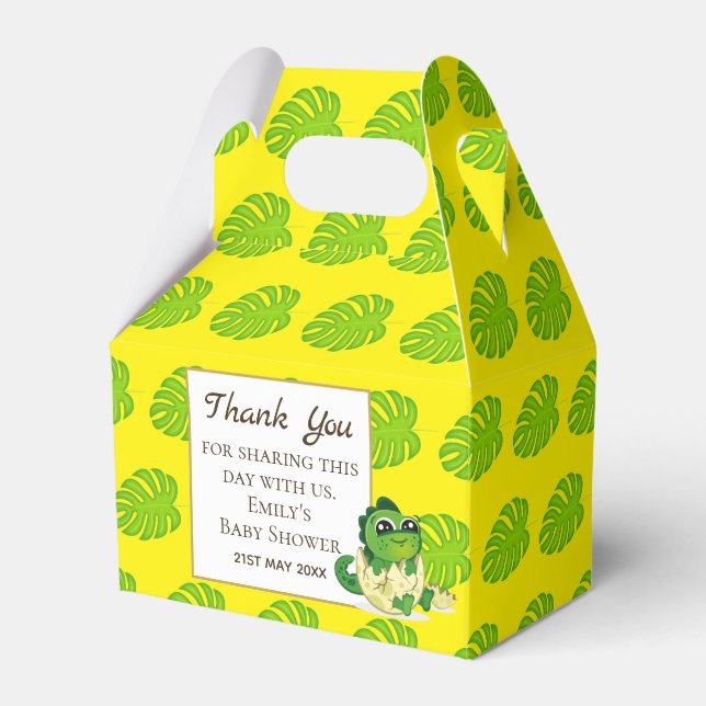 A Little Hatchling DINOSAUR Baby Shower Party Favor Boxes (Front Side)