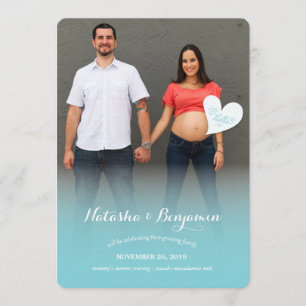 A Little Hello Blue Pregnancy Photo Announcement