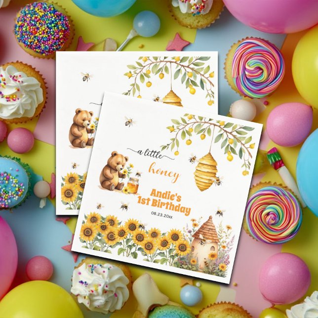 A Little Honey Any Year Birthday Napkins (Creator Uploaded)