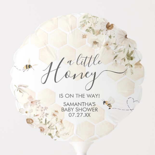 A Little Honey Bee Baby Shower Balloon (Front)