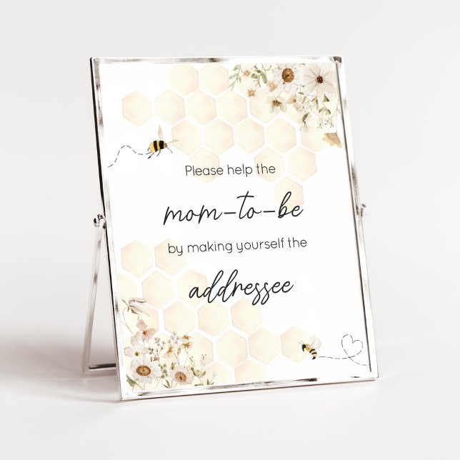 A Little Honey Bee Baby Shower Envelope Station Poster (As Sweet as can Bee Baby Shower Envelope Station Sign)
