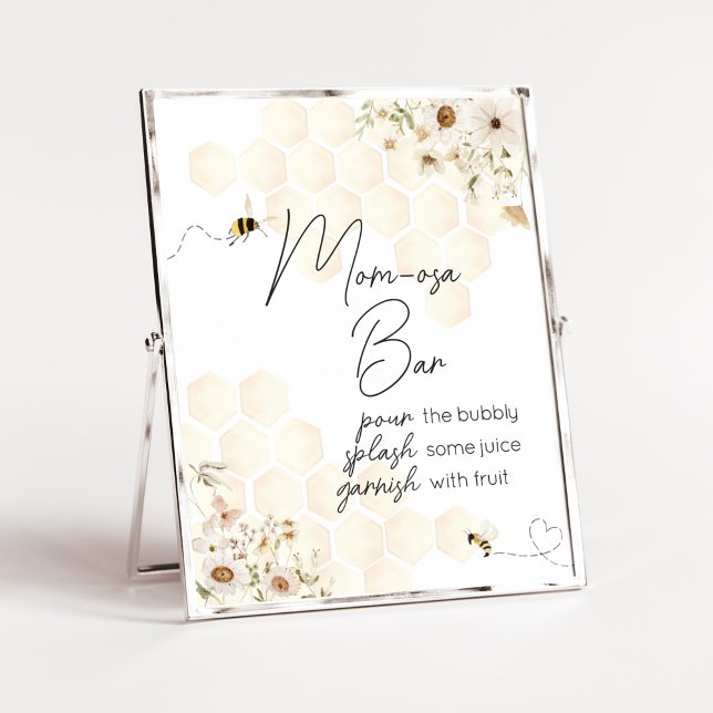 A Little Honey Bee Baby Shower Envelope Station Poster (As Sweet as can Bee Baby Shower Mom Osa Bar Sign)