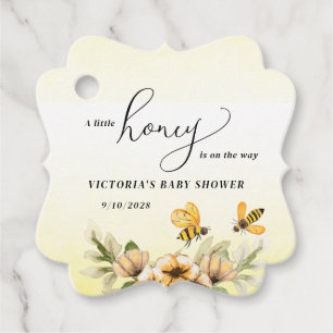 A little honey bee Baby Shower Fancy Square Favor Tags