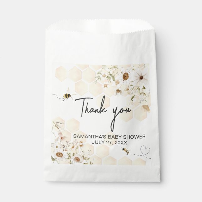 A Little Honey Bee Baby Shower Favor Bag (Front)
