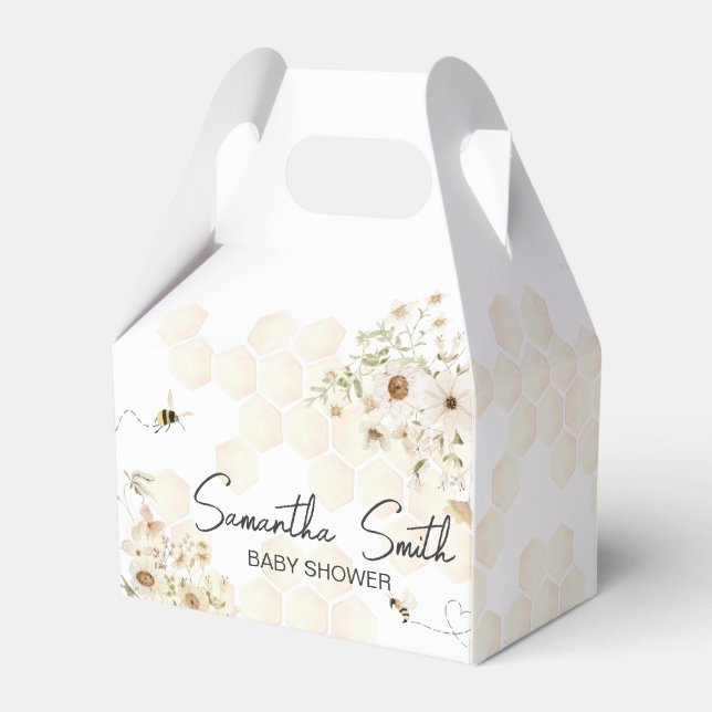 A Little Honey Bee Baby Shower Favor Boxes (Front Side)