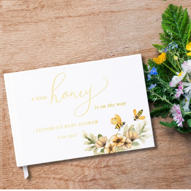  A little honey bee Baby Shower Foil Guest Book (Creator Uploaded)