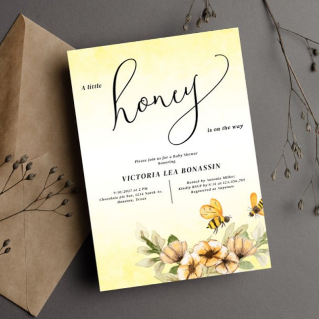 A little honey bee Baby Shower Invitation (Creator Uploaded)