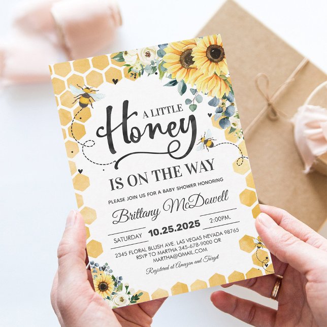 A Little Honey Bee Baby Shower Invitation (Creator Uploaded)