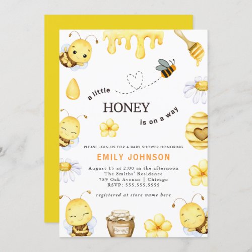 A Little Honey Bee Baby Shower Invitation