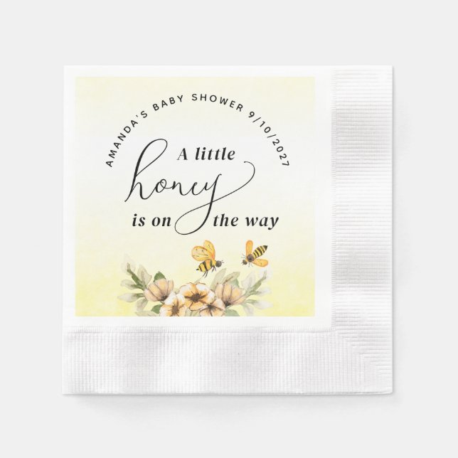  A little honey bee Baby Shower Napkins (Front)