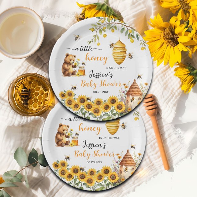 A Little Honey Bee Baby Shower Paper Plates (Creator Uploaded)